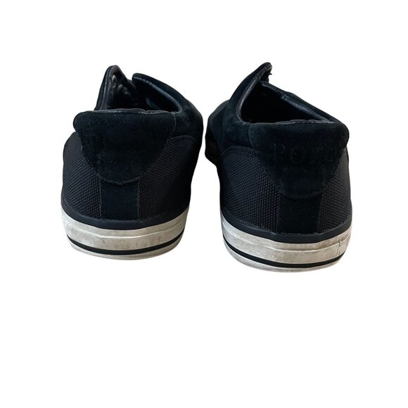 Polo Ralph Lauren Men's Vaughn Saddle Shoes Size Size 12 D Black Canvas & Suede - Picture 3 of 6